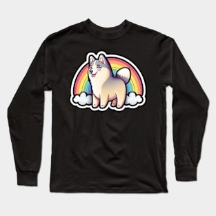 Adorable Husky and Rainbow Long Sleeve T-Shirt